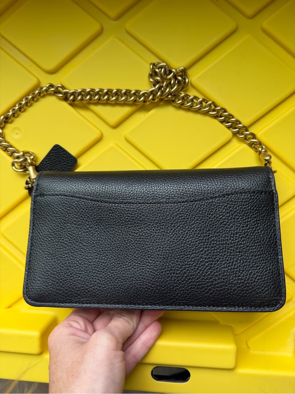 Coach Tabby Mini Black Pebbled Leather Shoulder Bag with Gold Hardware - Picture 3 of 6